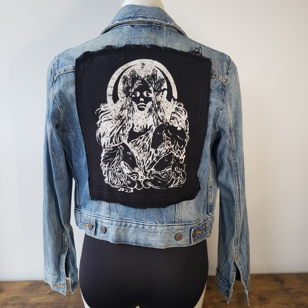 Vintage Levis Levi Strauss Jeans Upcycled Denim Jean Jacket w Back Patch